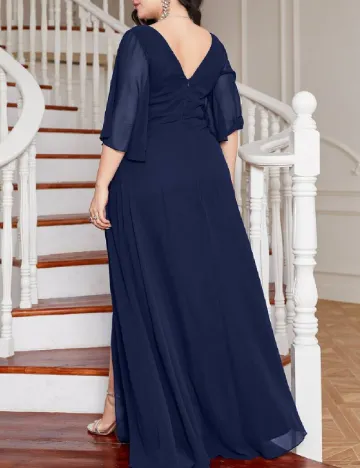 Rochie lunga UNITHORSE Plus Size, bleumarin Albastru
