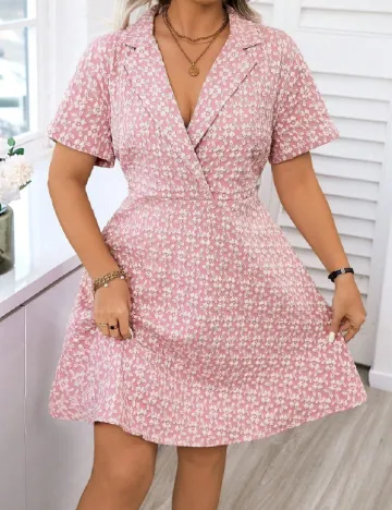 Rochie scurta SHEIN CURVE, roz
