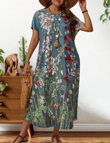 Rochie medie Emery Rose Curve, floral Floral print