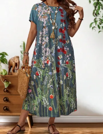 Rochie medie Emery Rose Curve, floral Floral print