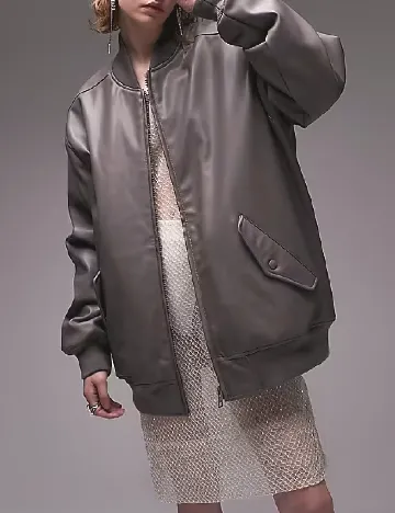 Geaca Oversize Top Shop, gri Gri