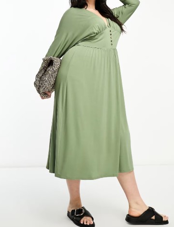 Rochie medie ASOS Curve, verde