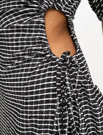 Rochie lunga ASOS, alb/negru Negru