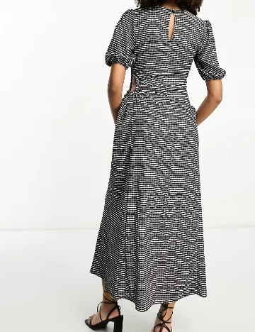 Rochie lunga ASOS, alb/negru Negru