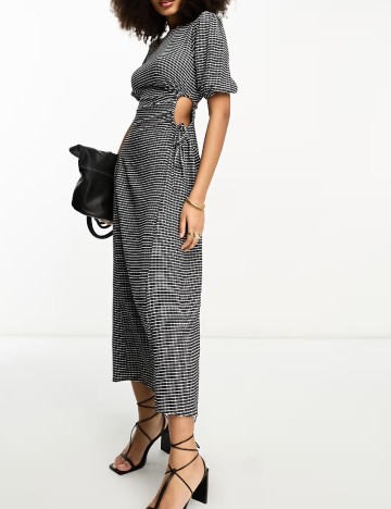 Rochie lunga ASOS, alb/negru