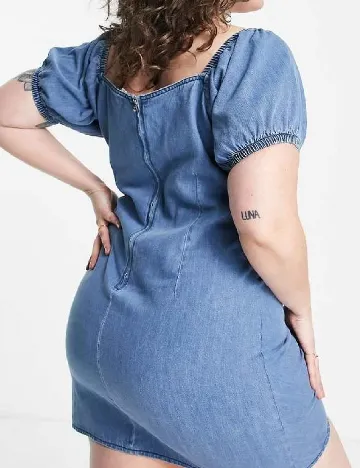 Rochie scurta Urban Bliss Plus Size, albastru