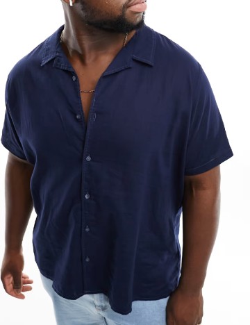 Camasa Threadbare Plus Size MEN, albastru