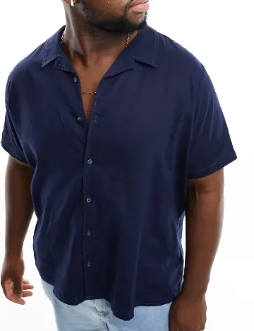 Camasa Threadbare Plus Size MEN, albastru Albastru
