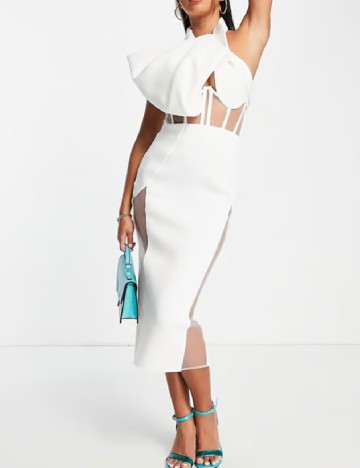 Rochie medie ASOS, alb