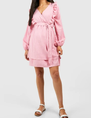 Rochie scurta Boohoo maternity, roz Roz