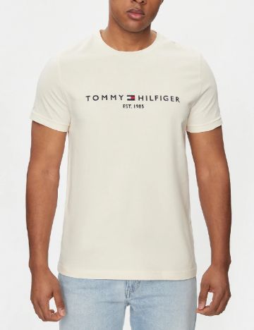 Tricou Tommy Hilfiger, crem