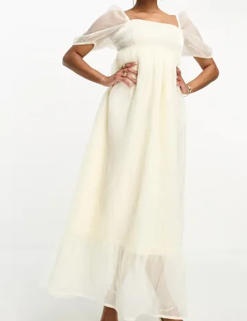Rochie lunga Collective The Label, ecru