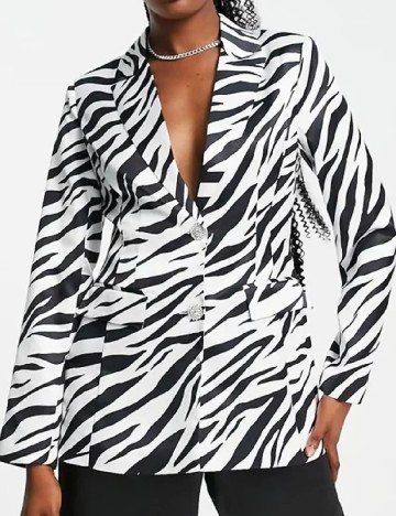 Sacou Miss Selfridge, alb/negru