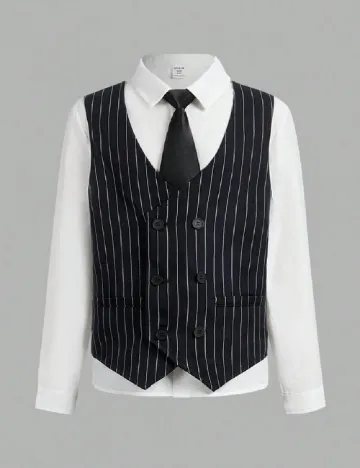Costum Shein Kids, bleumarin/alb