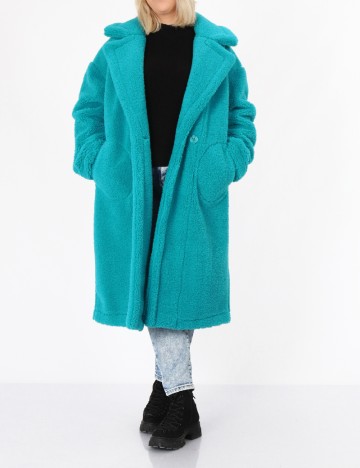 Palton reversibil No-l-ita, turcoaz