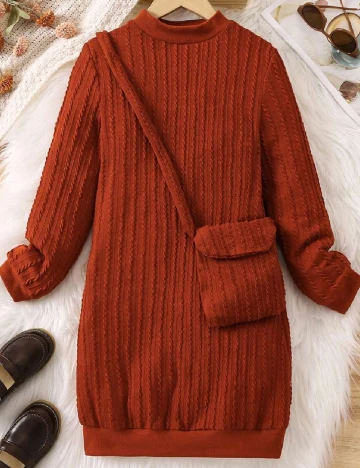Rochie Shein Kids, caramiziu