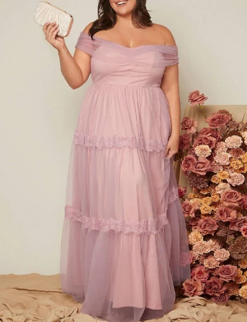 Rochie lunga SHEIN CURVE, roz Roz