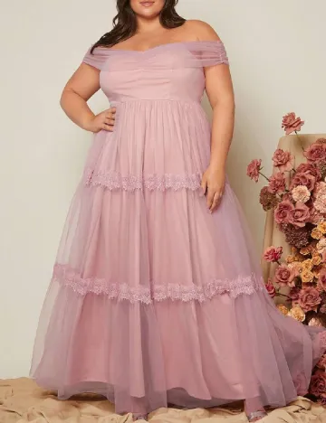 Rochie lunga SHEIN CURVE, roz Roz
