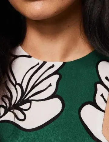 Rochie lunga Mango, alb/verde