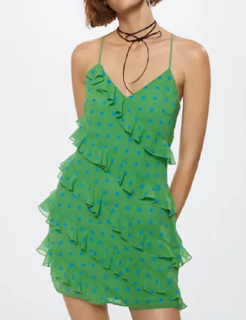 Rochie scurta Mango, verde Verde