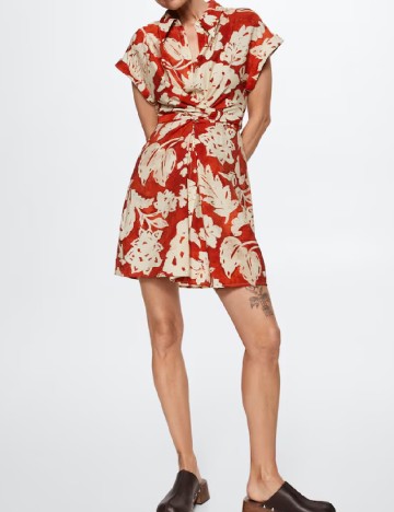 Rochie scurta Mango, caramiziu