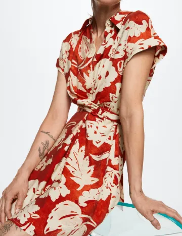 Rochie scurta Mango, caramiziu Rosu