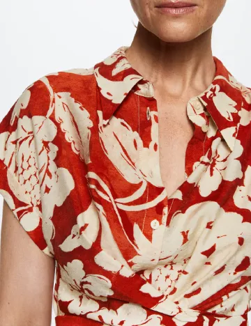 Rochie scurta Mango, caramiziu Rosu