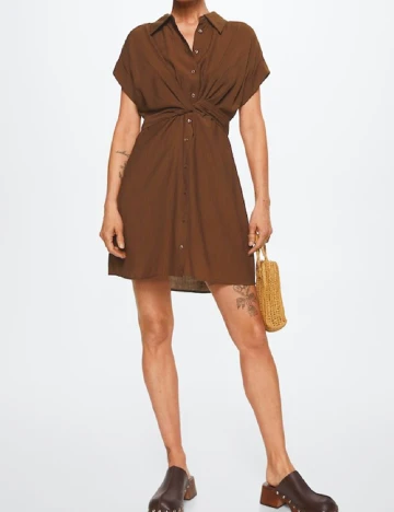 Rochie scurta Mango, maro Maro