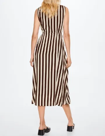 Rochie medie Mango, maro/alb Maro