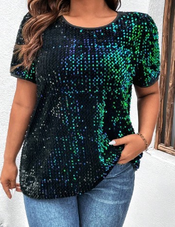 Bluza SHEIN CURVE, verde
