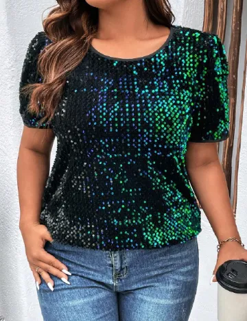 Bluza SHEIN CURVE, verde