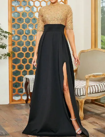 Rochie lunga Miss ord, negru Negru