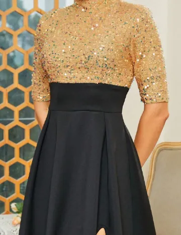 Rochie lunga Miss ord, negru Negru