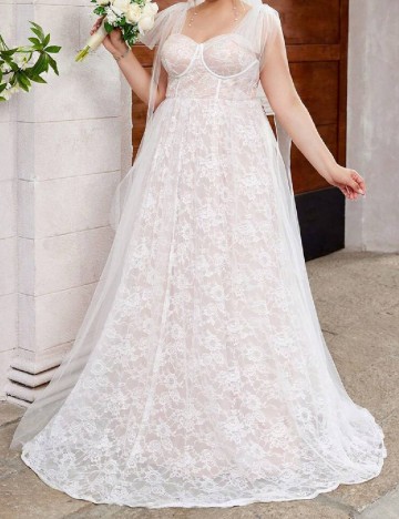 Rochie lunga SHEIN CURVE, alb