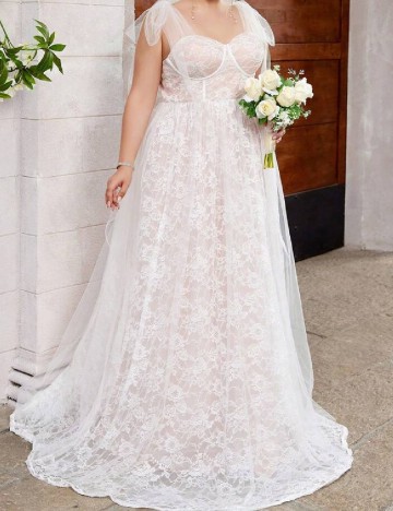 Rochie lunga SHEIN CURVE, alb
