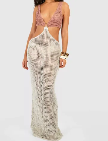 Rochie de plaja Boohoo, crem