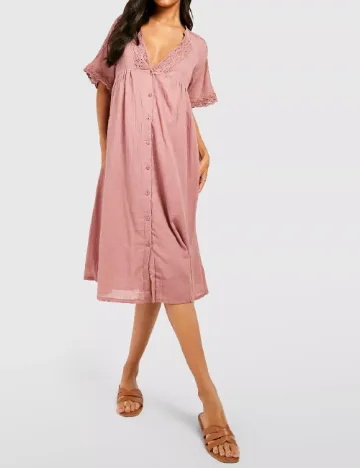 Rochie medie Boohoo maternity, roz Roz