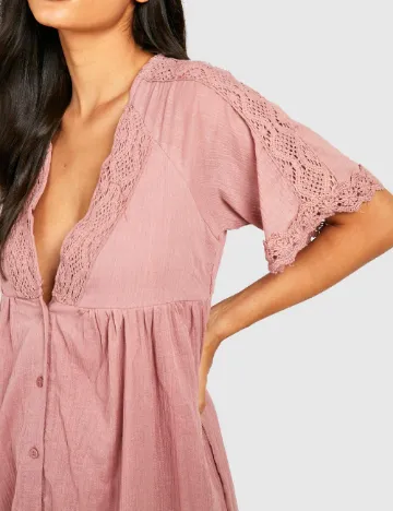 Rochie medie Boohoo maternity, roz Roz