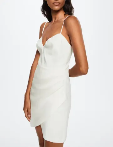Rochie scurta Mango, ecru Alb