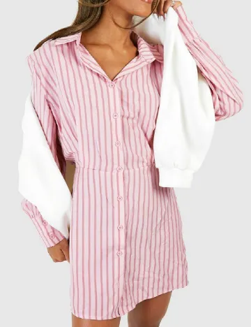 Rochie scurta Boohoo, roz Roz