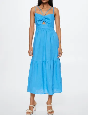 Rochie medie Mango, albastru Albastru