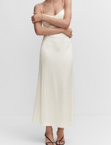Rochie lunga Mango, ecru