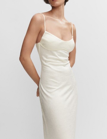 Rochie lunga Mango, ecru