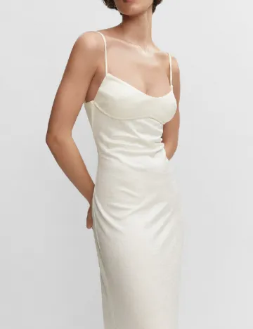 Rochie lunga Mango, ecru