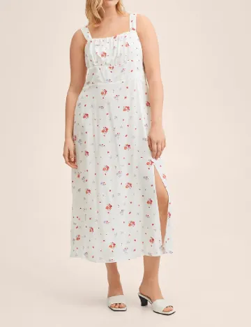 Rochie medie Mango Violeta, alb