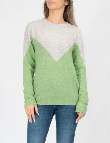 Bluza Vero Moda, verde/gri
