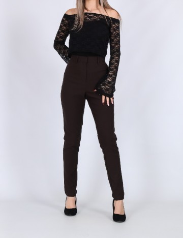 Pantaloni Vero Moda, maro inchis