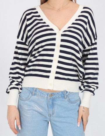 Cardigan Vero Moda, alb/bleumarin