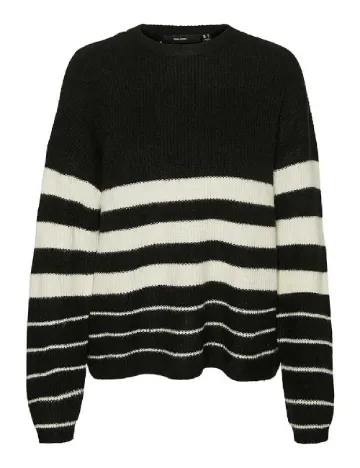 Pulover Vero Moda, alb/negru