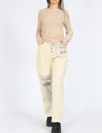 Bluza Vero Moda, maro/alb Maro